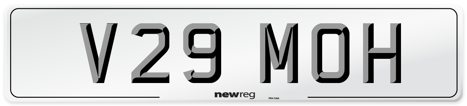 V29 MOH Number Plate from New Reg